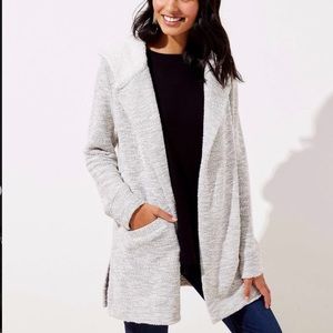 Loft Open Cardigan with Sherpa lined Hood